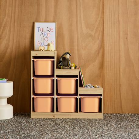 Meuble de rangement enfant escalier 6 bacs de rangement décor bois naturel - sora Pêche 1 - vertbaudet enfant 