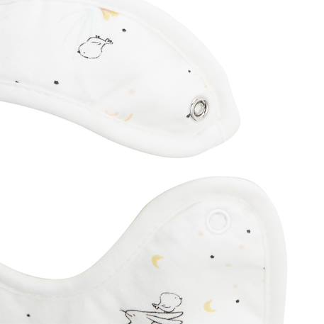 Lot de 2 bavoirs bébé hello baby Ecru 4 - vertbaudet enfant 