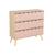 Commode enfant décor bois 3 tiroirs, pieds bois de pin - 80 x 30 x 79 cm - azur Naturel+Rose+Vert 8 - vertbaudet enfant 