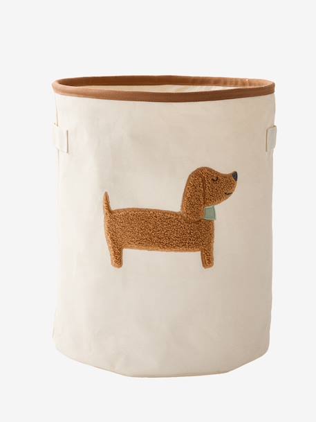 Panier rangement motif chien sherpa beige 3 - vertbaudet enfant 