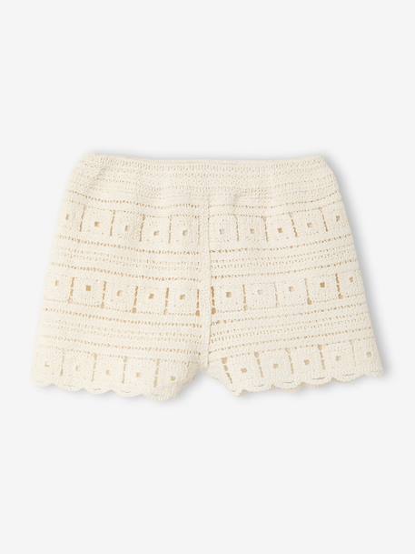 Ensemble top short bébé fille crochet écru 3 - vertbaudet enfant 