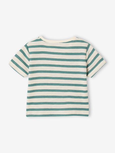 T-shirt bébé coton bio bleu+vert émeraude 6 - vertbaudet enfant 
