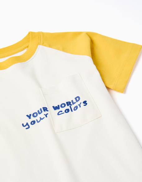 T-shirt en coton avec imprimé colors Jaune foncé 3 - vertbaudet enfant 