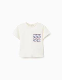-T-shirt en coton avec poche brodée