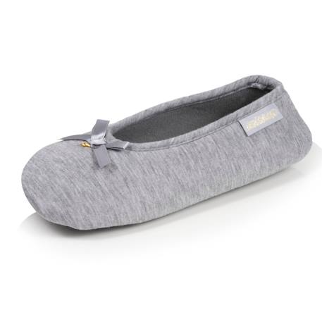 Chaussons ballerines jersey, semelle gomme antidérapante Gris chiné 1 - vertbaudet enfant 