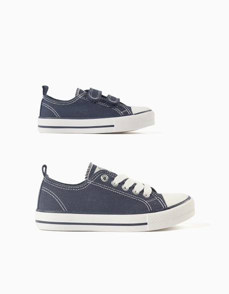 Baskets en toile denim Bleu foncé 1 - vertbaudet enfant 