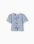 Blouse en coton à carreaux avec nœuds décoratifs b&s Bleu foncé 2 - vertbaudet enfant 