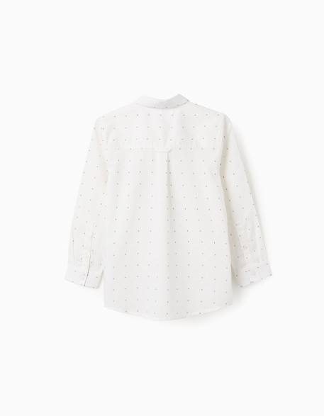 Chemise en popeline à manches longues et motif Blanc 2 - vertbaudet enfant 