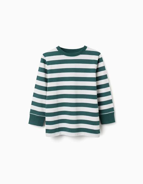 Garçon-T-shirt en coton à manches longues et rayures