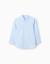Chemise en coton dobby à manches longues Bleu clair 1 - vertbaudet enfant 