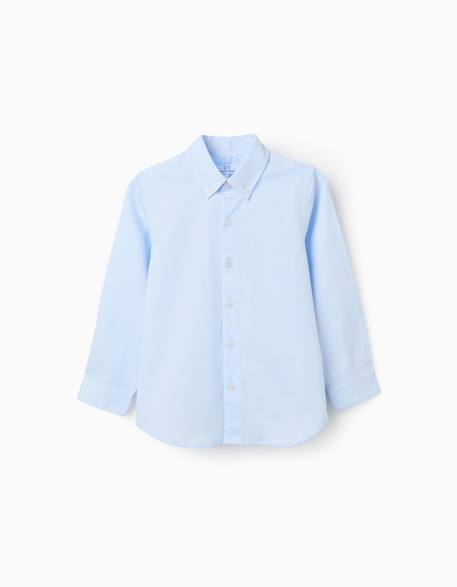 Garçon-Chemise en coton dobby à manches longues
