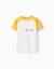 T-shirt en coton avec imprimé colors Jaune foncé 1 - vertbaudet enfant 