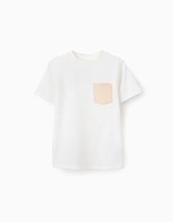 Garçon-T-shirt, polo, sous-pull-T-shirt en coton avec poche poitrine