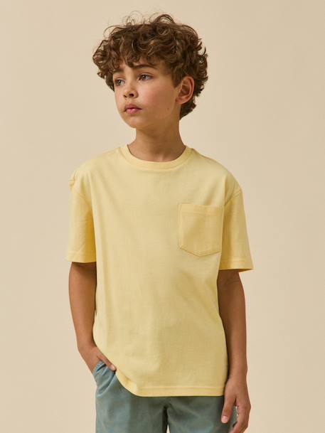 T-shirt garçon - coton biologique Blanc+Jaune 3 - vertbaudet enfant 