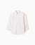 Chemise en popeline à manches longues et motif Blanc 1 - vertbaudet enfant 