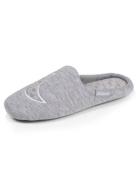 Chaussons mules jersey, semelle gomme antidérapante Gris chiné 6 - vertbaudet enfant 