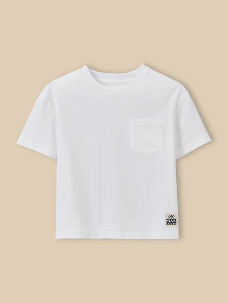 T-shirt garçon - coton biologique Blanc+Jaune 1 - vertbaudet enfant 