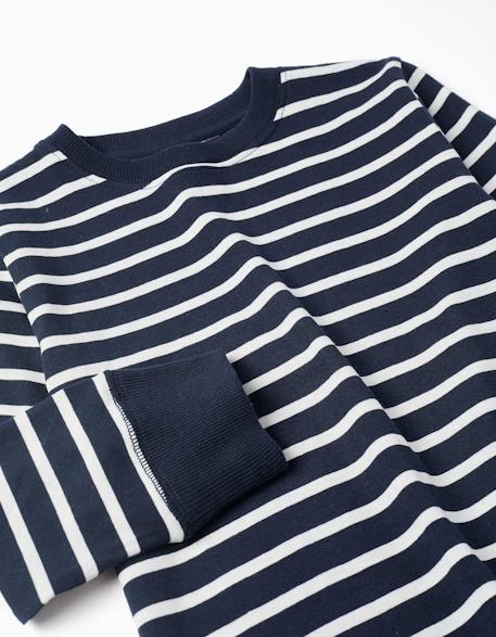 T-shirt en coton à manches longues et rayures Bleu foncé+Vert foncé 3 - vertbaudet enfant 