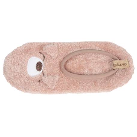Chaussettes d'intérieur maille peluche, picots antidérapants Abricot 1 - vertbaudet enfant 