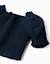 Blouse en coton avec élastique smocké et volants Bleu foncé 3 - vertbaudet enfant 