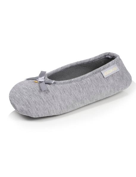 Chaussons ballerines jersey, semelle gomme antidérapante Gris chiné 6 - vertbaudet enfant 
