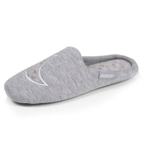 Chaussons mules jersey, semelle gomme antidérapante Gris chiné 1 - vertbaudet enfant 