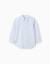 Chemise en lin et coton à motif de cercles Bleu clair 1 - vertbaudet enfant 