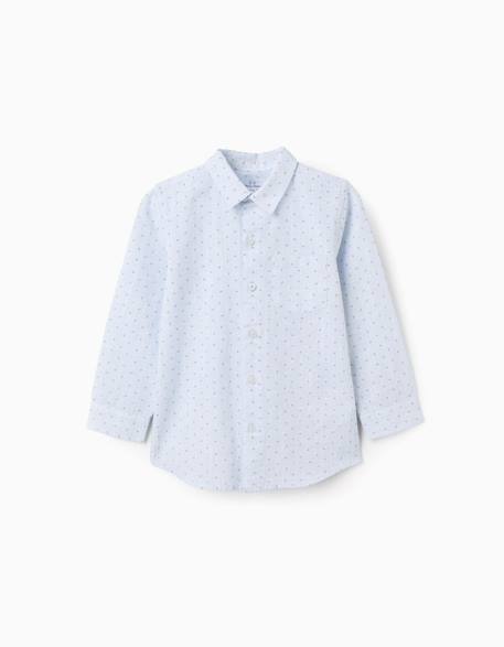 Garçon-Chemise en lin et coton à motif de cercles