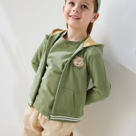 Sweat à capuche enfant gabin Vert 5 - vertbaudet enfant 