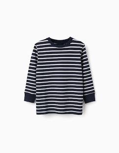 Garçon-T-shirt, polo, sous-pull-T-shirt-T-shirt en coton à manches longues et rayures