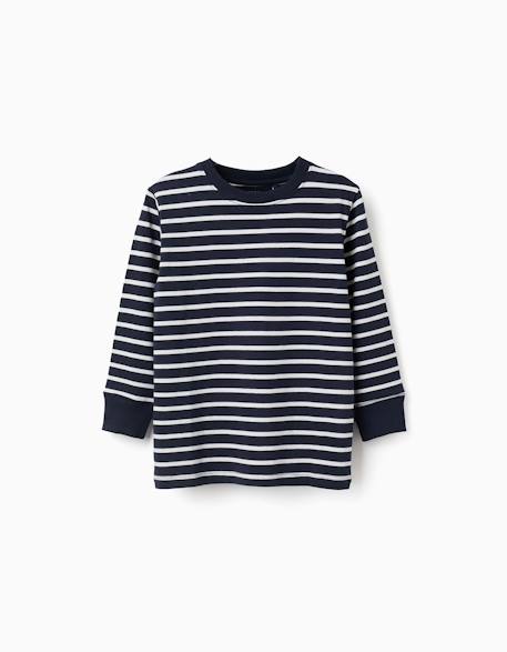 Garçon-T-shirt en coton à manches longues et rayures