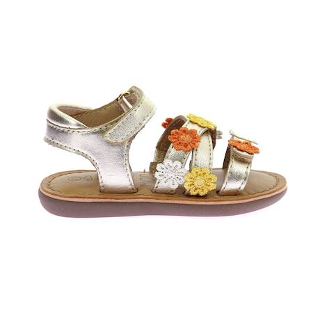 Sandales bébé mo cloflore Blanc+Or clair 7 - vertbaudet enfant 