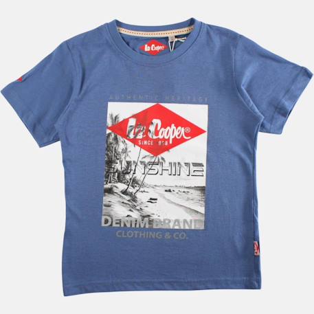 T shirt garçon manches courtes imprimé Bleu+Gris+Kaki+Kaki foncé+Rouge 2 - vertbaudet enfant 