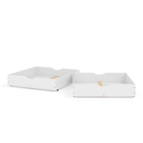 Pack lit superposé séparable avec tiroirs et 2 matelas bois massif aaron Blanc+Bois naturel 5 - vertbaudet enfant 
