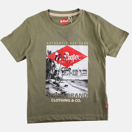 T shirt garçon manches courtes imprimé Bleu+Gris+Kaki+Kaki foncé+Rouge 11 - vertbaudet enfant 