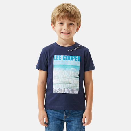 T shirt garçon manches courtes imprimé Beige+Bleu+Gris+Marine+Noir 14 - vertbaudet enfant 