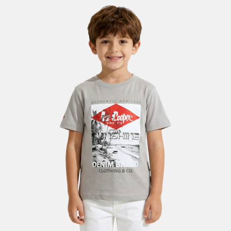 T shirt garçon manches courtes imprimé Bleu+Gris+Kaki+Kaki foncé+Rouge 5 - vertbaudet enfant 