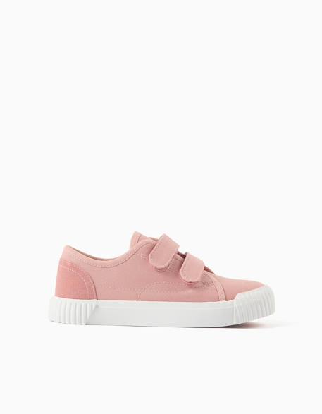 Baskets en toile à semelle antidérapante Rose clair 1 - vertbaudet enfant 