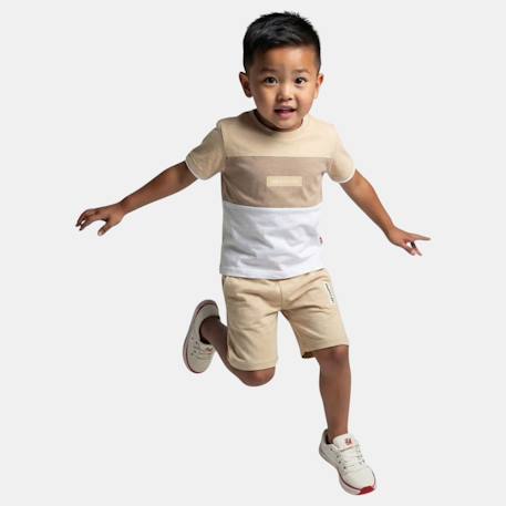 Ensemble garçon composé d un t shirt manches courtes et d un short Beige+Kaki+Marine+Noir 1 - vertbaudet enfant 