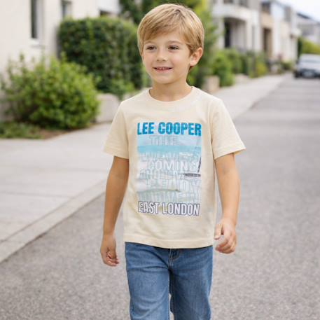 T shirt garçon manches courtes imprimé Beige+Bleu+Gris+Marine+Noir 2 - vertbaudet enfant 