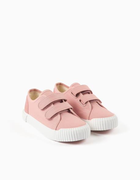 Baskets en toile à semelle antidérapante Rose clair 2 - vertbaudet enfant 