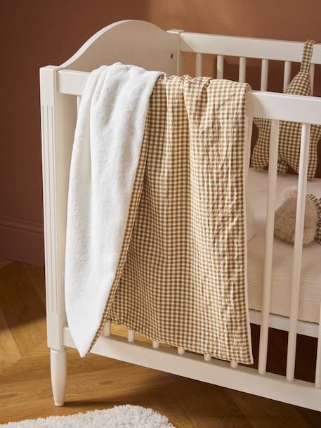 Plaid bébé vichy et micro-polaire Vichy caramel 1 - vertbaudet enfant 