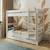 Pack lit superposé séparable avec tiroirs et 2 matelas bois massif aaron Blanc+Bois naturel 4 - vertbaudet enfant 