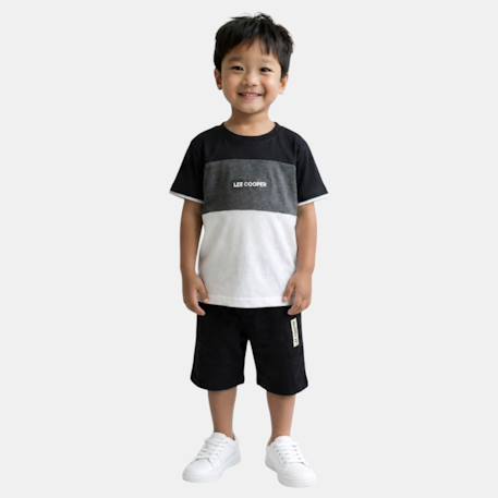 Ensemble garçon composé d un t shirt manches courtes et d un short Beige+Kaki+Marine+Noir 19 - vertbaudet enfant 