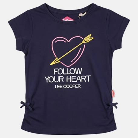 T shirt fille manches courtes Blanc+Marine+Orange+Rose 6 - vertbaudet enfant 