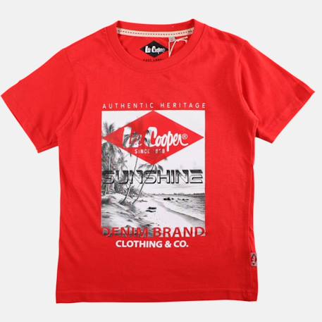 T shirt garçon manches courtes imprimé Bleu+Gris+Kaki+Kaki foncé+Rouge 19 - vertbaudet enfant 