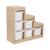 Meuble de rangement enfant escalier 6 bacs de rangement décor bois - sora Blanc+Naturel 8 - vertbaudet enfant 