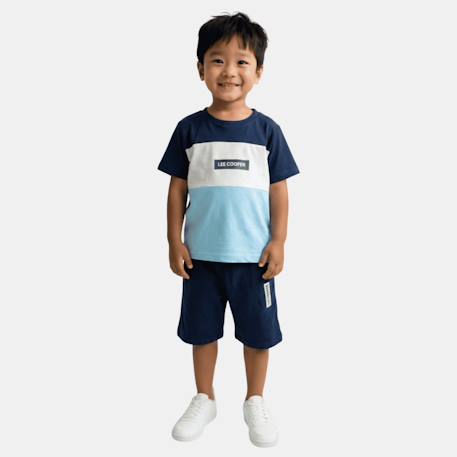 Ensemble garçon composé d un t shirt manches courtes et d un short Beige+Kaki+Marine+Noir 13 - vertbaudet enfant 