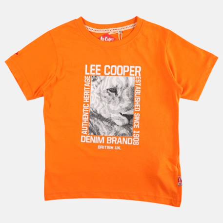 T shirt garçon manches courtes imprimé Jaune+Kaki+Marine+Noir+Orange 19 - vertbaudet enfant 