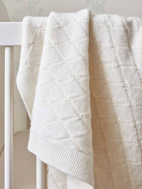 Couverture bébé pure laine extra douce Ivoire 2 - vertbaudet enfant 